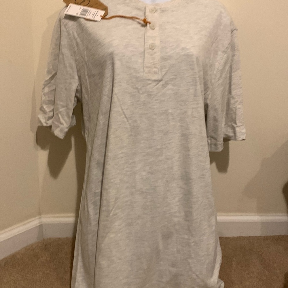 NWT Men’s Buttersoft Oatmeal Heather Weatherproof Vintage Henley in Large